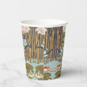 Dragonflies Water Lelies Marsh Art Nouveau Papieren Bekers (Rechts)
