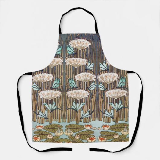 Dragonflies Water Lelies Marsh Art Nouveau Schort (Voorkant)