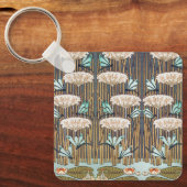 Dragonflies Water Lelies Marsh Art Nouveau Sleutelhanger (Voorkant)