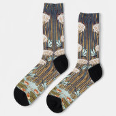 Dragonflies Water Lelies Marsh Art Nouveau Sokken (Links)