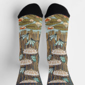 Dragonflies Water Lelies Marsh Art Nouveau Sokken (Top)