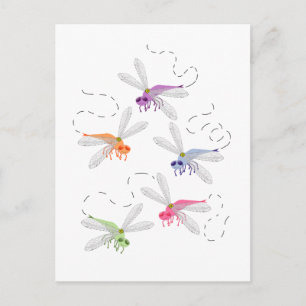 Dragonflies Whimsical Cartoon Art Briefkaart