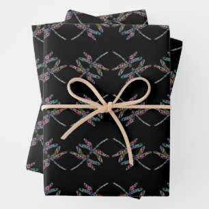 Dragonflies Wrapping Paper Flat Sheet Set van 3