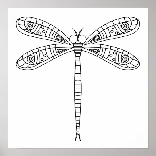 Dragonfly 1 Poster naar kleur (Voorkant)