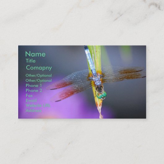 Dragonfly 1 - sjabloon voor visitekaartjes (Voorkant)