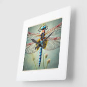 Dragonfly 260924IREF213 - Watercolor Vierkante Klok (Hoek)