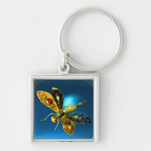 DRAGONFLY 2, blauwe saffier Sleutelhanger