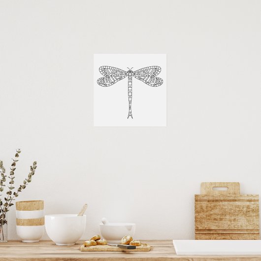 Dragonfly 2 Poster naar kleur (Keuken)