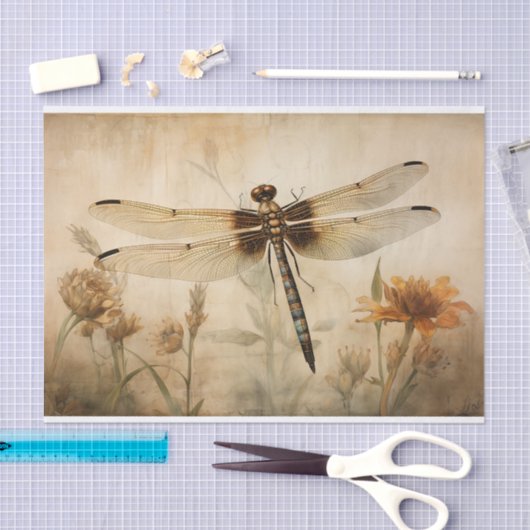 Dragonfly 3 Decoupage Papier (Craft)