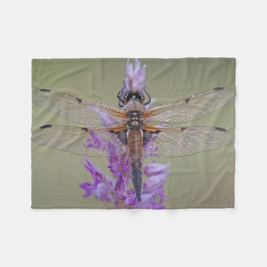Dragonfly aan de ventilator fleece deken (Voorkant (Horizontaal))