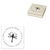 Dragonfly aangepast retouradres rubberstempel (Gestempeld)