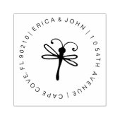 Dragonfly aangepast retouradres rubberstempel (Afrduk)