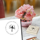 Dragonfly aangepast retouradres rubberstempel