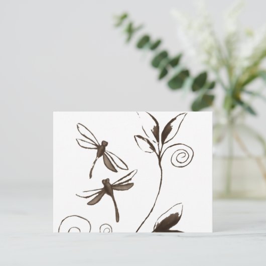 Dragonfly Abstract Briefkaart (Staand voorkant)