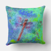Dragonfly Abstract in blauw Kussen (Achterkant)