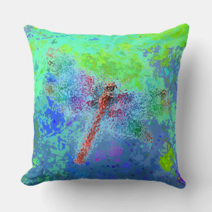 Dragonfly Abstract in blauw Kussen