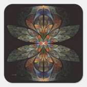 Dragonfly Abstract Vierkante Sticker (Voorkant)