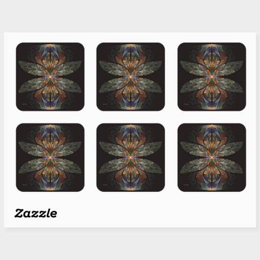 Dragonfly Abstract Vierkante Sticker (Vel)