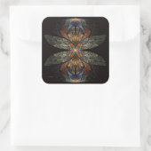 Dragonfly Abstract Vierkante Sticker (Tas)