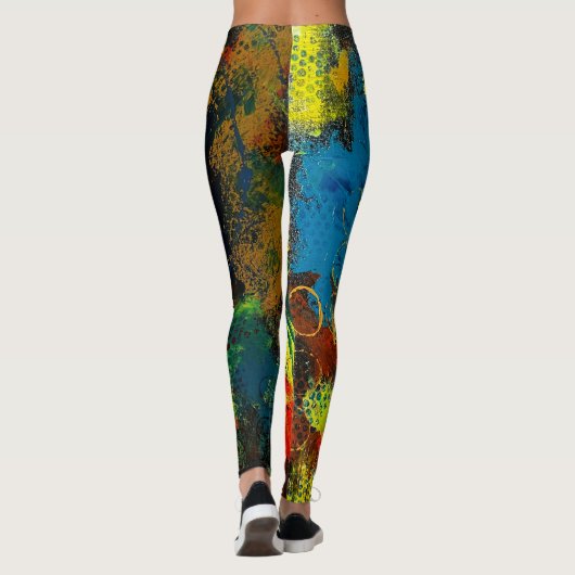 Dragonfly abstracte leggings (Achterkant)