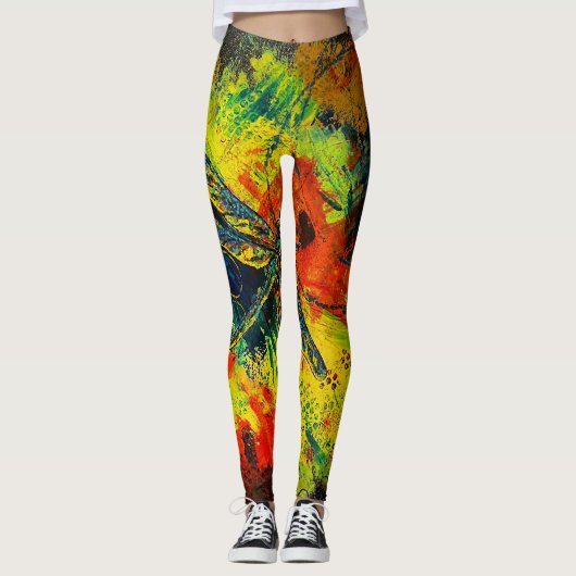 Dragonfly abstracte leggings (Voorkant)