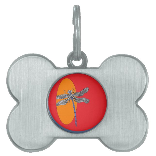 dragonfly-afbeelding huisdieren naamplaatje (voorkant)