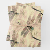  dragonfly afdrukken inpakpapier vel (In situ)