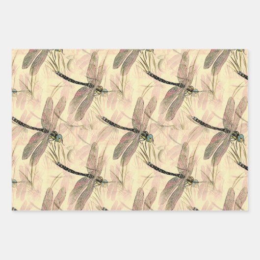  dragonfly afdrukken inpakpapier vel (Voorkant)