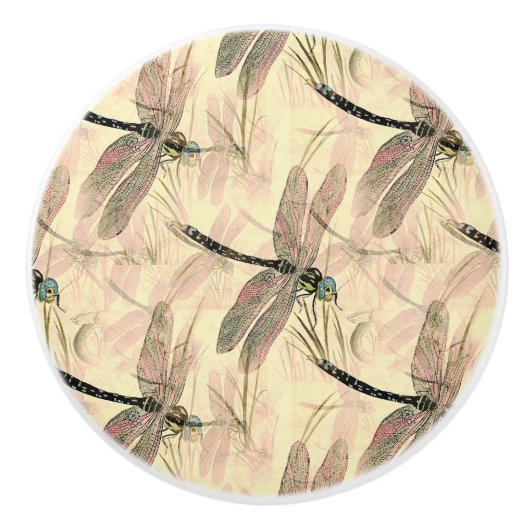  dragonfly afdrukken keramische knop (Voorkant)