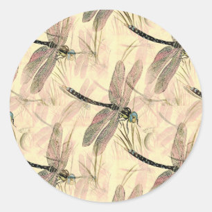  dragonfly afdrukken ronde sticker