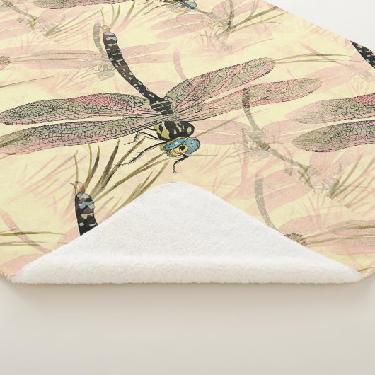 dragonfly afdrukken sherpa deken (3/4)