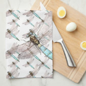 Dragonfly Air Force on White Theedoek (Quarter Fold)