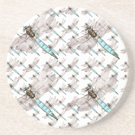 Dragonfly Air Force on White Zandsteen Onderzetter (Voorkant)