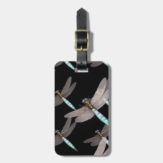 Dragonfly Air Force op Black Bagagelabel (Voorkant verticaal)