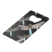 Dragonfly Air Force op Black Creditkaart Flessenopener (Voorkant Gekanteld)