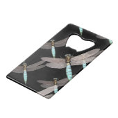 Dragonfly Air Force op Black Creditkaart Flessenopener (Achterkant Gekanteld)