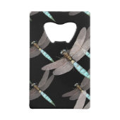 Dragonfly Air Force op Black Creditkaart Flessenopener (Achterkant)