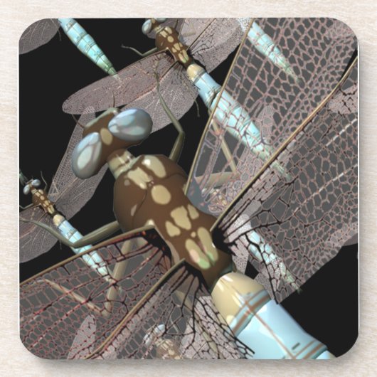 Dragonfly Air Force op Black Onderzetter (Voorkant)