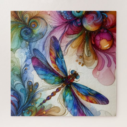 Dragonfly Alcohol Ink Legpuzzel (Horizontaal)