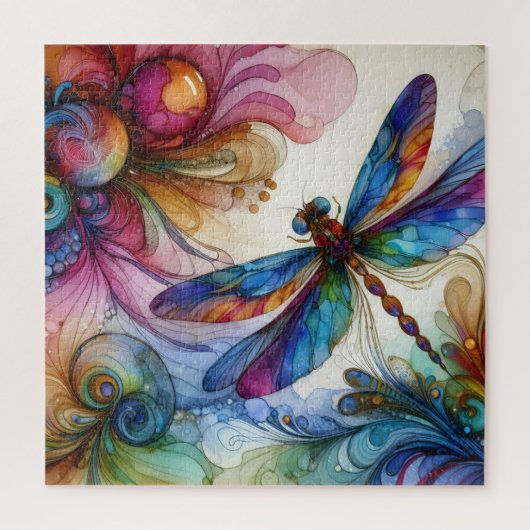 Dragonfly Alcohol Ink Legpuzzel (Verticaal)