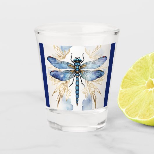 Dragonfly Alcohol Ink Shot Glas (Voorkant)