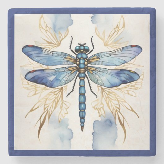 Dragonfly Alcohol Ink Stenen Onderzetter (Voorkant)