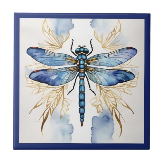 Dragonfly Alcohol Ink Tegeltje (Voorkant)