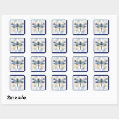Dragonfly Alcohol Ink Vierkante Sticker (Vel)