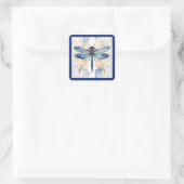 Dragonfly Alcohol Ink Vierkante Sticker (Tas)