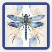 Dragonfly Alcohol Ink Vierkante Sticker (Voorkant)