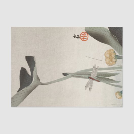 Dragonfly and Lotus, 1920 by Ohara Koson Tissuepapier (Voorkant)
