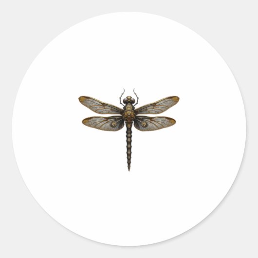 Dragonfly Animal Art Graphic Dragonfly (2) Ronde Sticker (Voorkant)