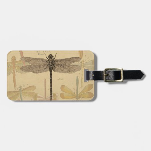 Dragonfly  Antiek Classic Natuur Bagagelabel (Voorkant horizontaal)