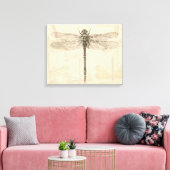 Dragonfly  Antiek Classic Natuur Canvas Afdruk (Insitu (Woonkamer))